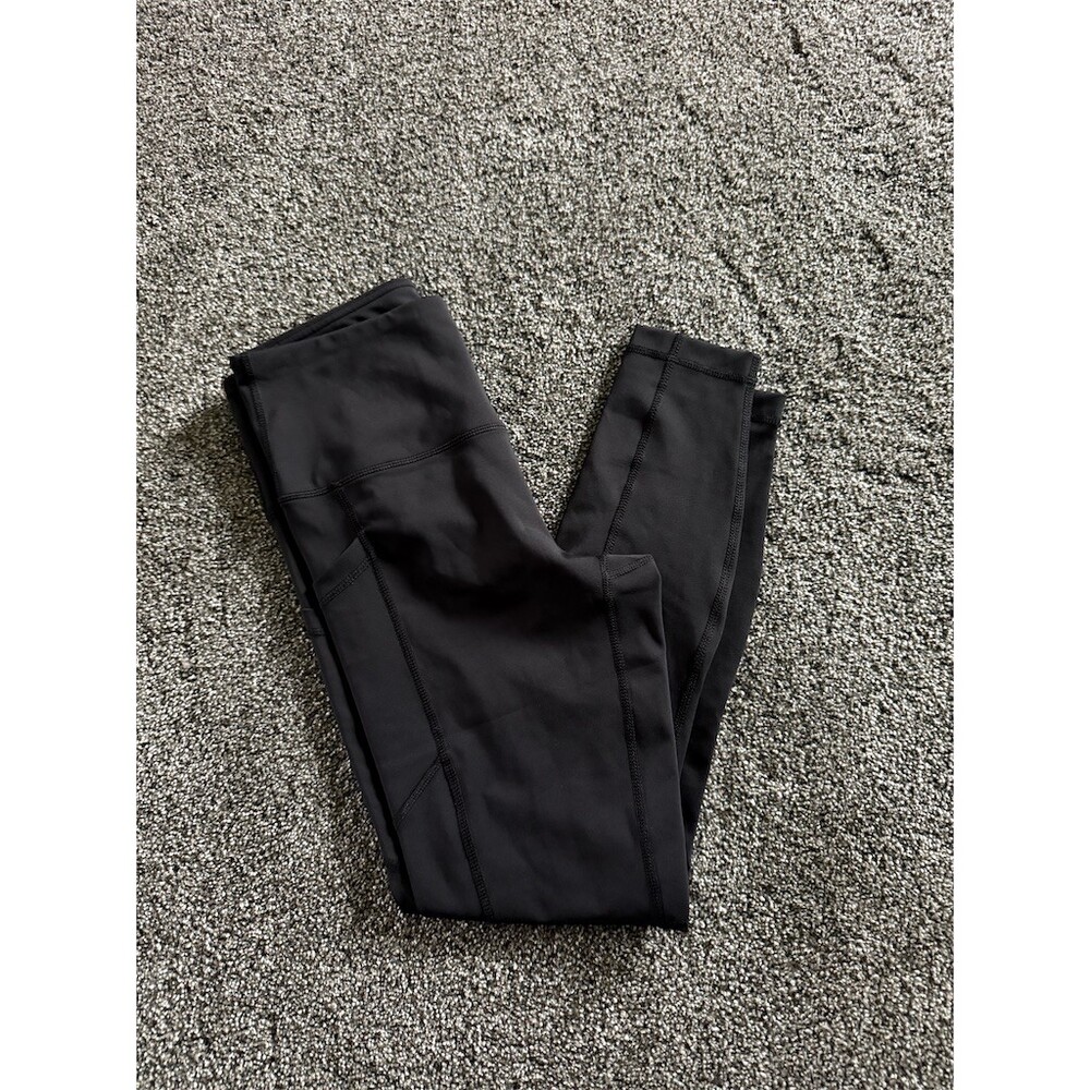 90 Degree by Reflex Leggings Womens Size M Black High Rise Side Pockets